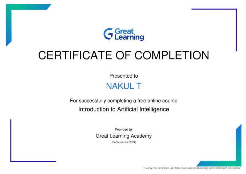 Introduction to Artificial Intelligence